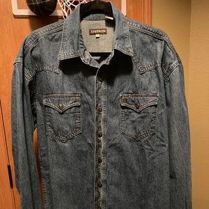 Stetson Denim Long Sleeve Shirt Size Large